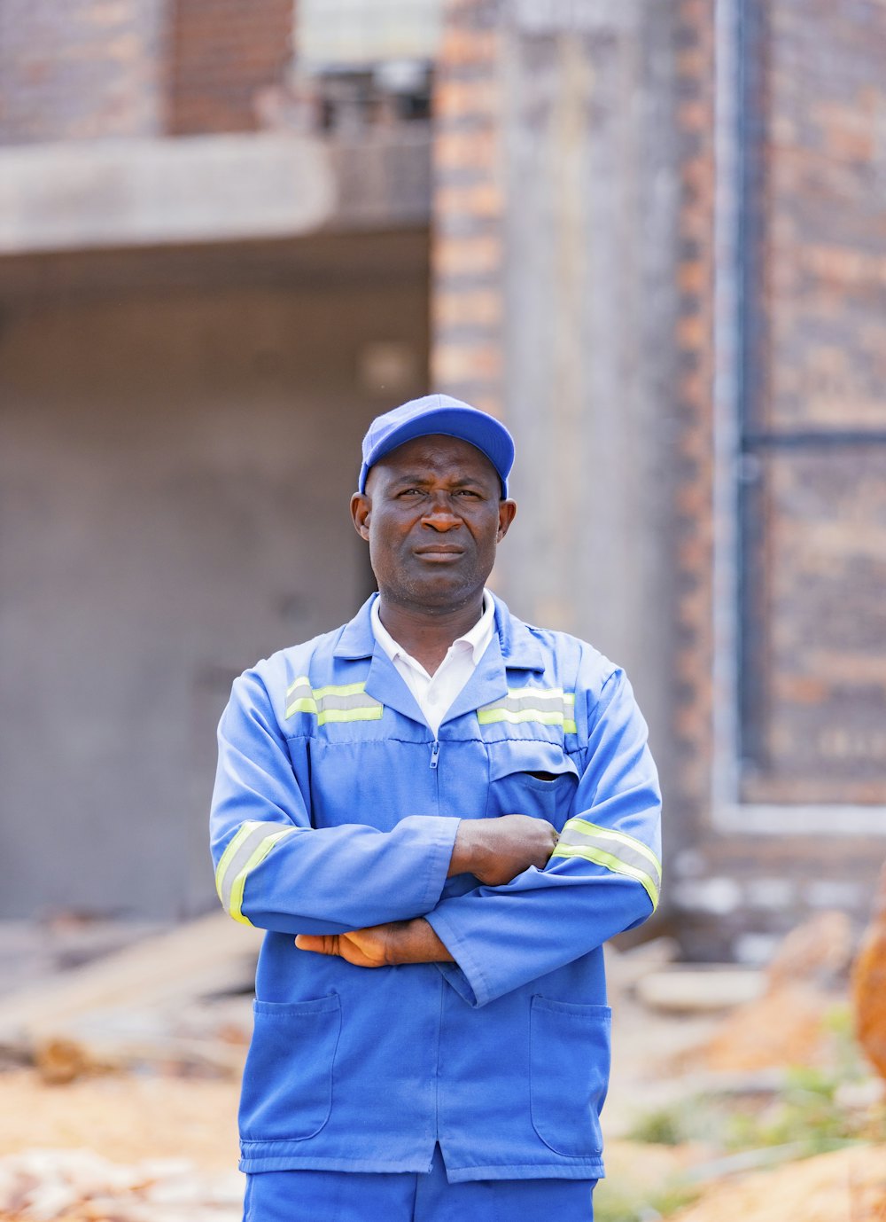 An experienced tradesman in work overalls